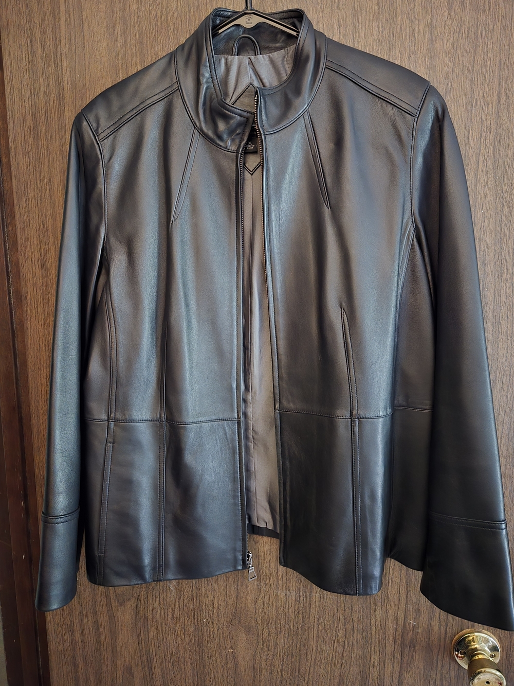 Vintage Valerie Stevens Black Leather Zip-Front Jacket